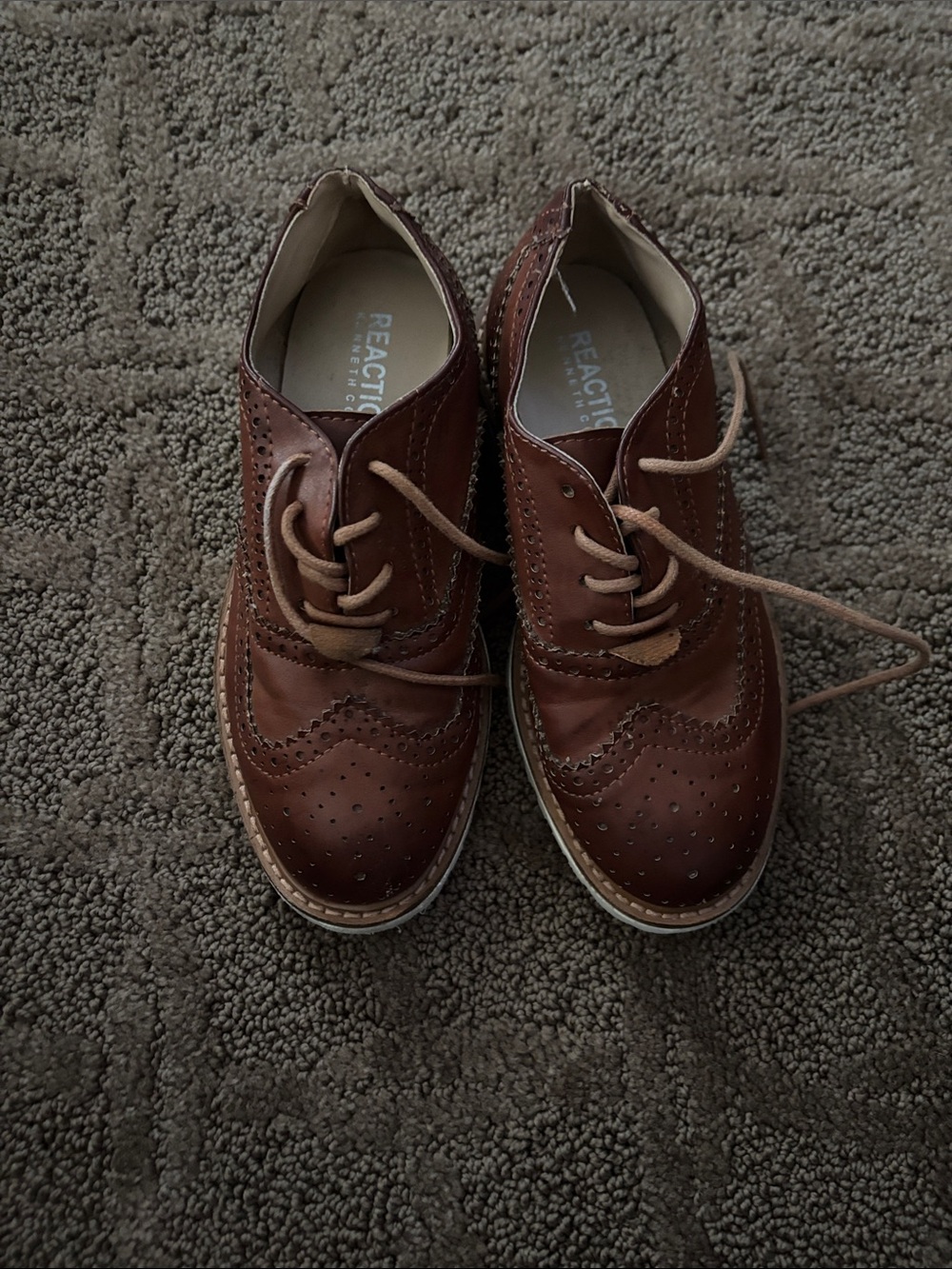 Reaction Kenneth Cole Brown Brogue Wingtip Derbys